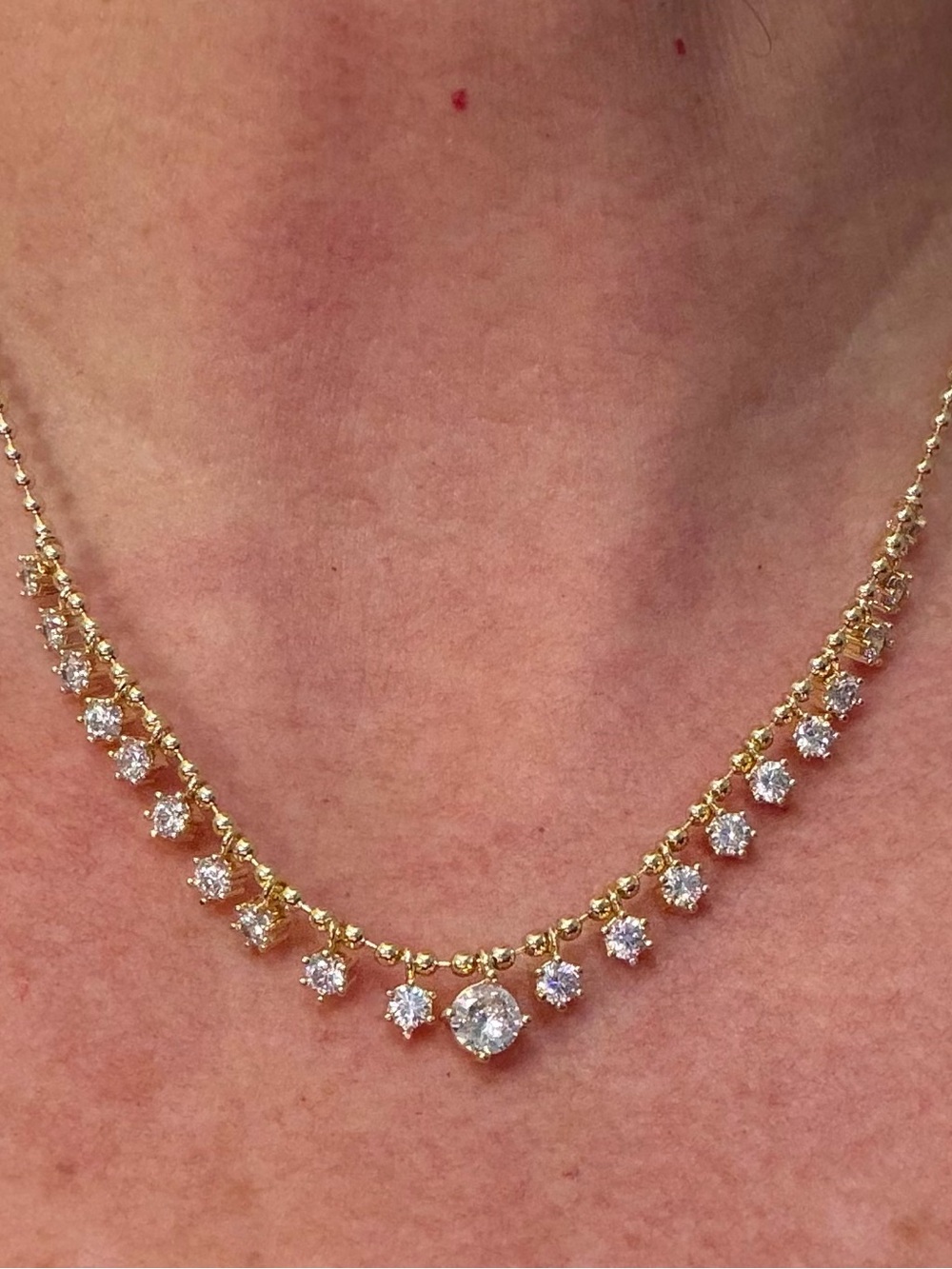 New! 14k gold-plated with cubic zirconia Necklace - Women Jewelry